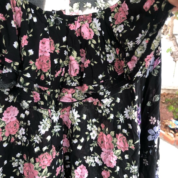 NWT FREE PEOPLE Loretta Tunic Top Dark Combo Printed Size Small - Picture 4 of 12